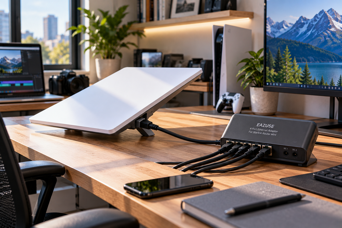 How to Build a Clean Starlink Mini Router Desk Setup: Wired Devices, Cable Management & Network Expansion