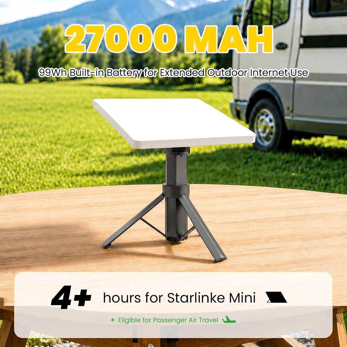 Starlink Mini Foldable Battery Tripod — Up to 8 Hours · 99Wh / 166Wh
