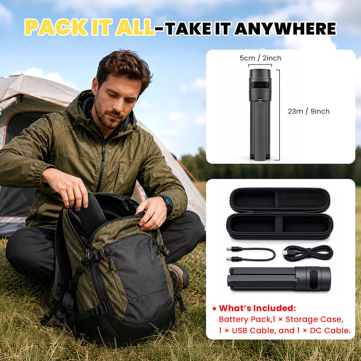Starlink Mini Foldable Battery Tripod — Up to 8 Hours · 99Wh / 166Wh