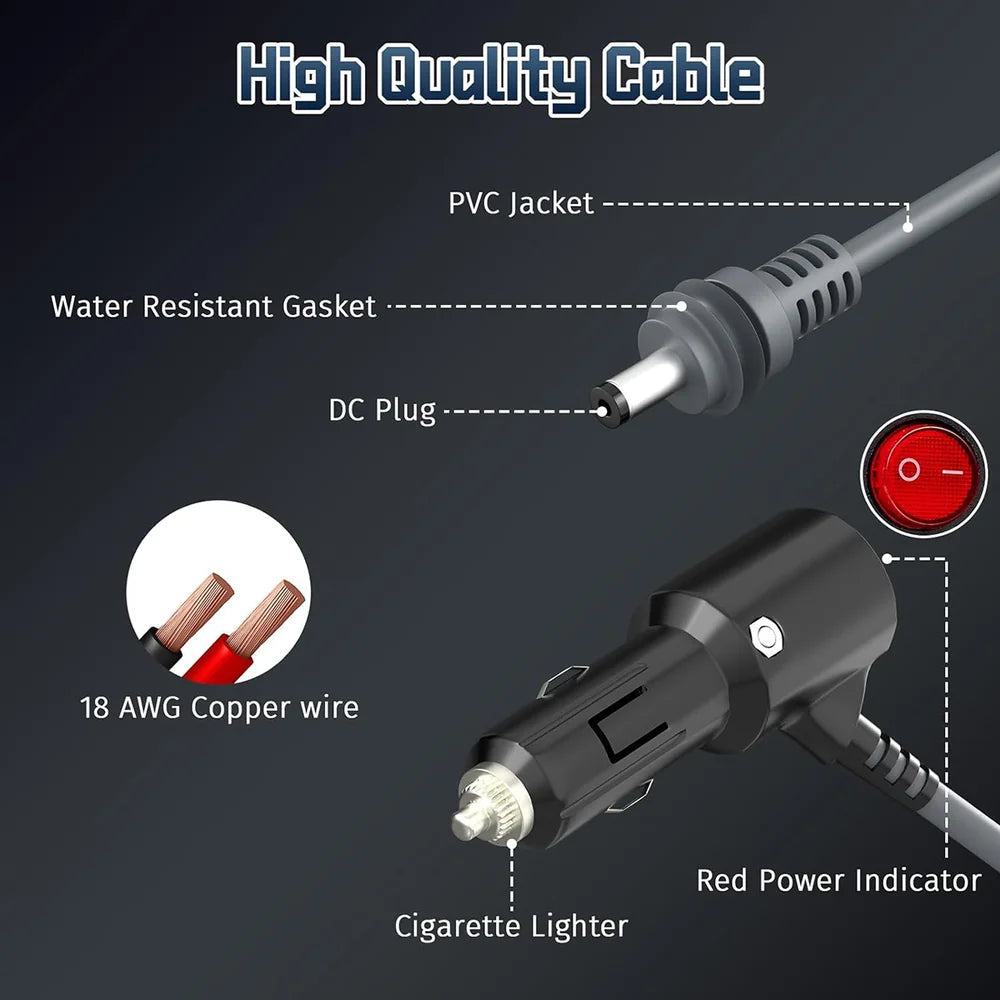 Starlink Mini Cigarette Lighter Power Cable with Switch - 3M/5M