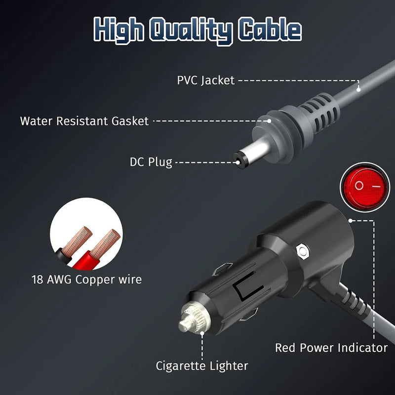 Starlink Mini Cigarette Lighter Power Cable with Switch - 3M/5M