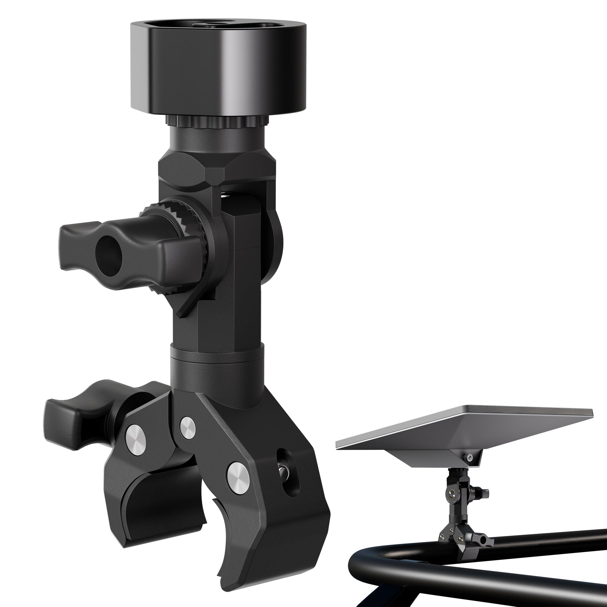 DAIERTEK Starlink Mini 360° Swivel Clamp Mount, for 0.59-1.57" Poles, Anodized Aluminum, OEM Adapter Compatible.