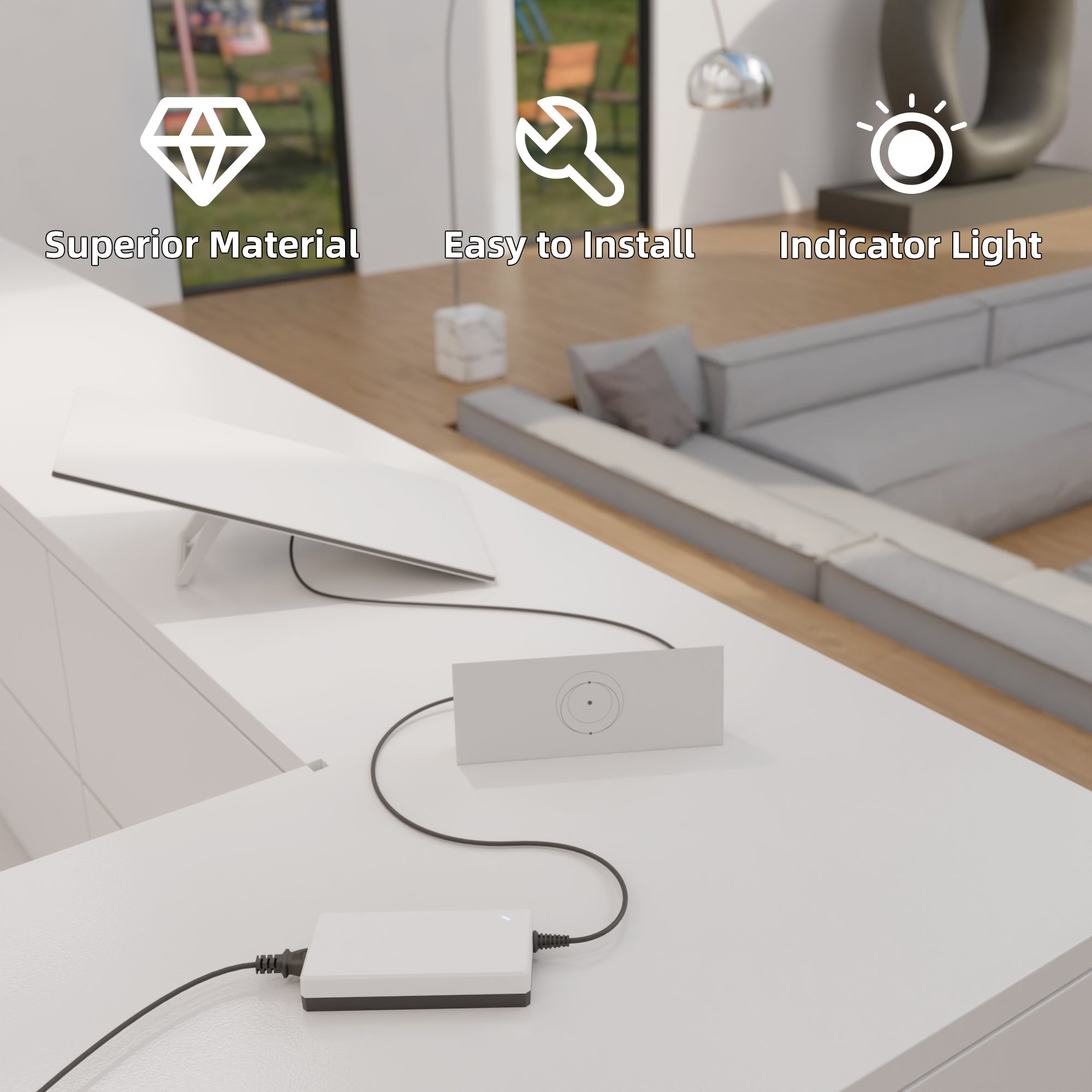 Built-in Blue LED Status Indicator & Heat-Dissipating Shell for Instant Power Confirmation.