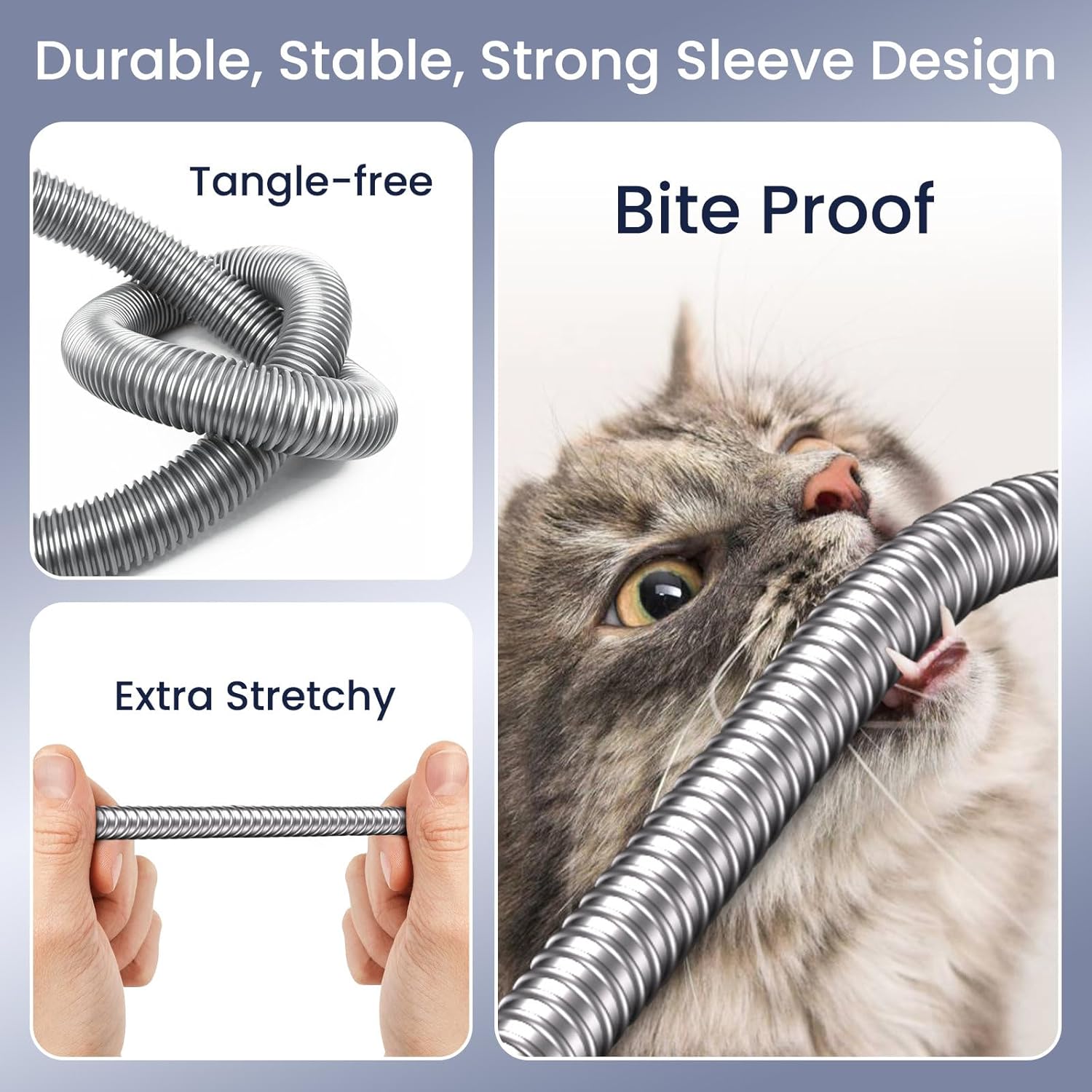 Diagram: Stainless Steel Armor Withstands Vehicle Tire Pressure or Heavy Crushing, Core Intact.