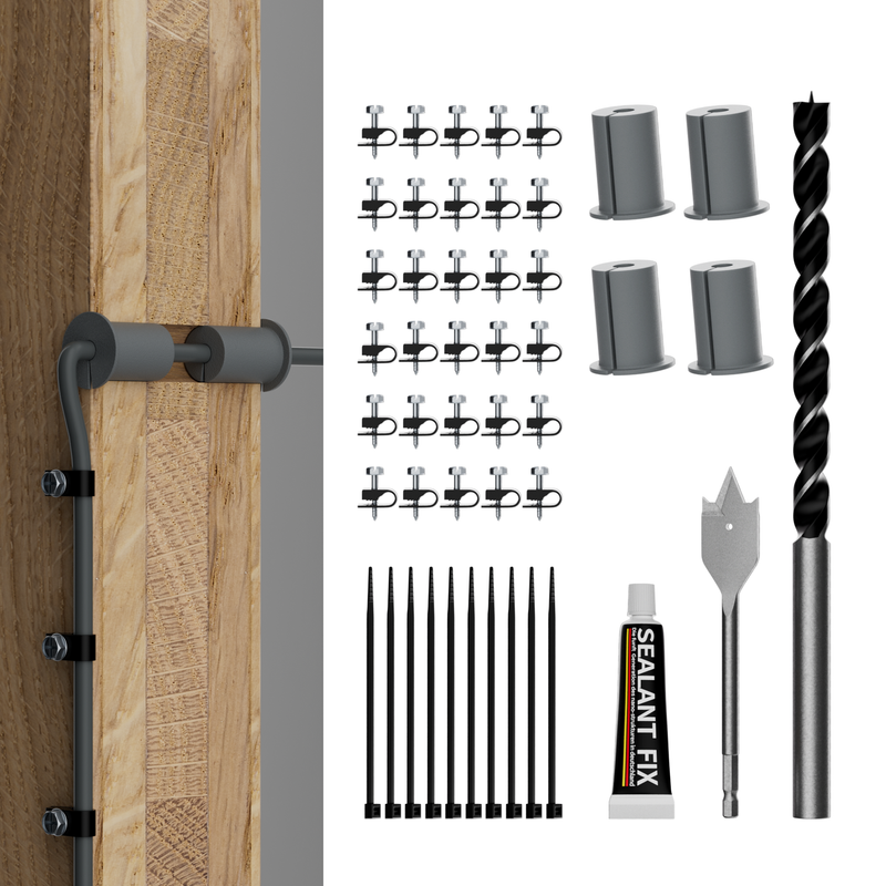 Starlink Cable Routing Kit, Includes Drill Bits, Grommets, Clips, Sealant, All-in-One Professional Wall Pass-Through Solution.