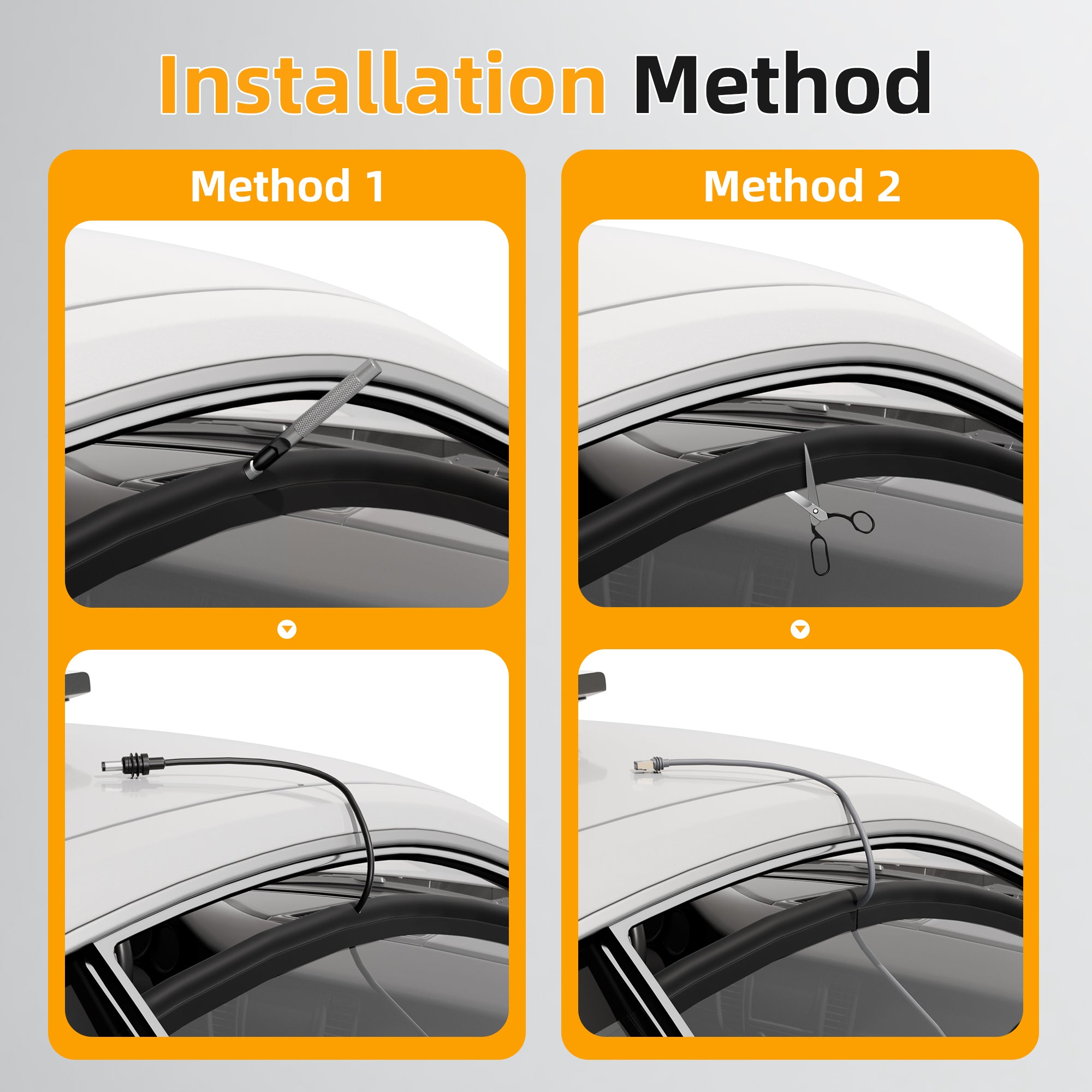 Using Included Punch to Create Custom, Watertight Sleeve for Your Cable in the Hollow Top Bulb.