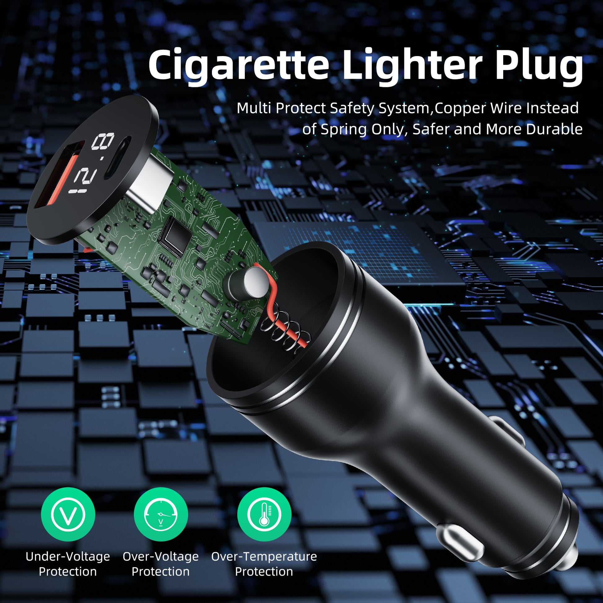 Built-in Digital Voltmeter for Real-Time Vehicle Battery Monitoring, Prevents Unexpected Drain Off-Grid.