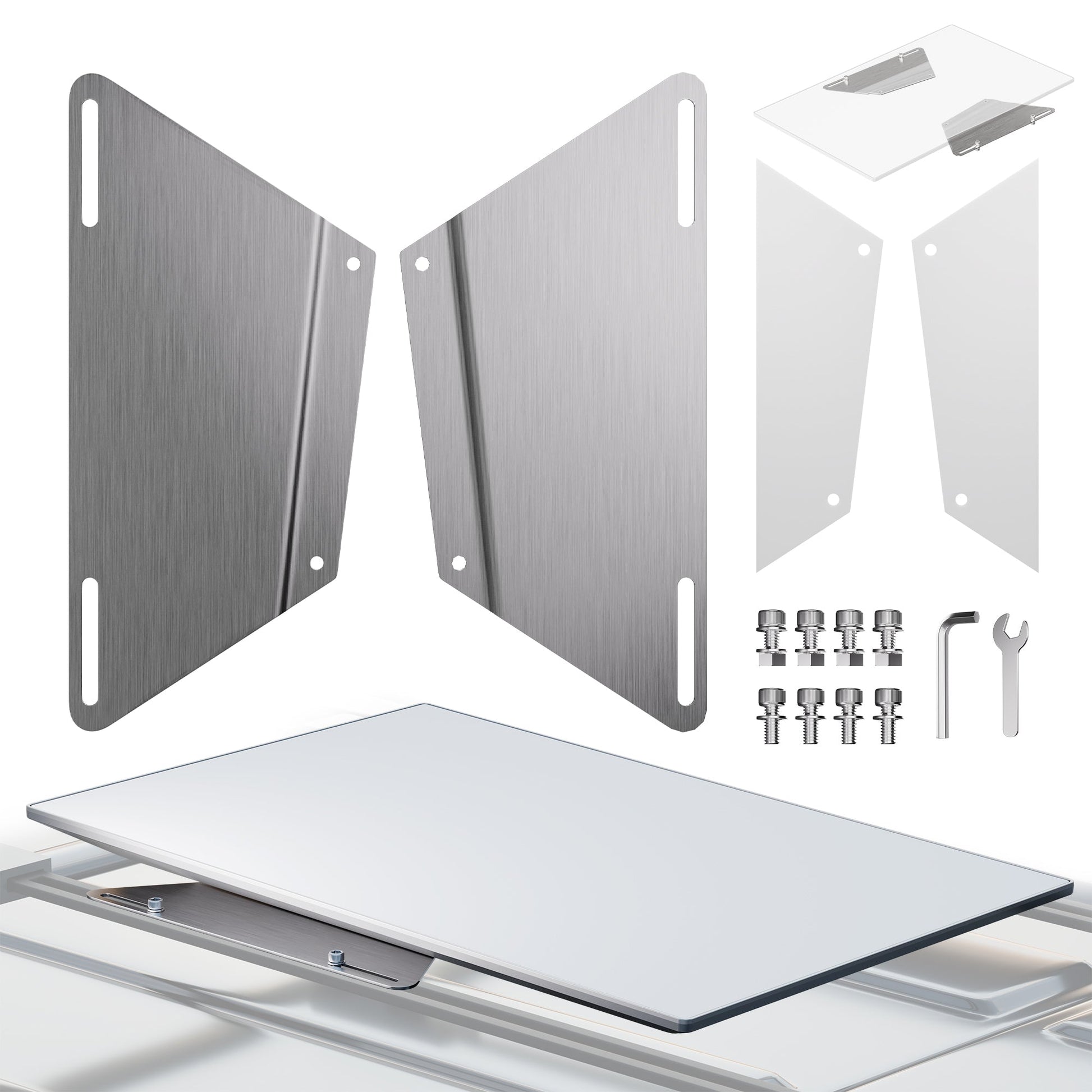 Starlink Flat HP Roof Rack Mount, Stainless Steel, for High-Performance Dish, for Crossbars.