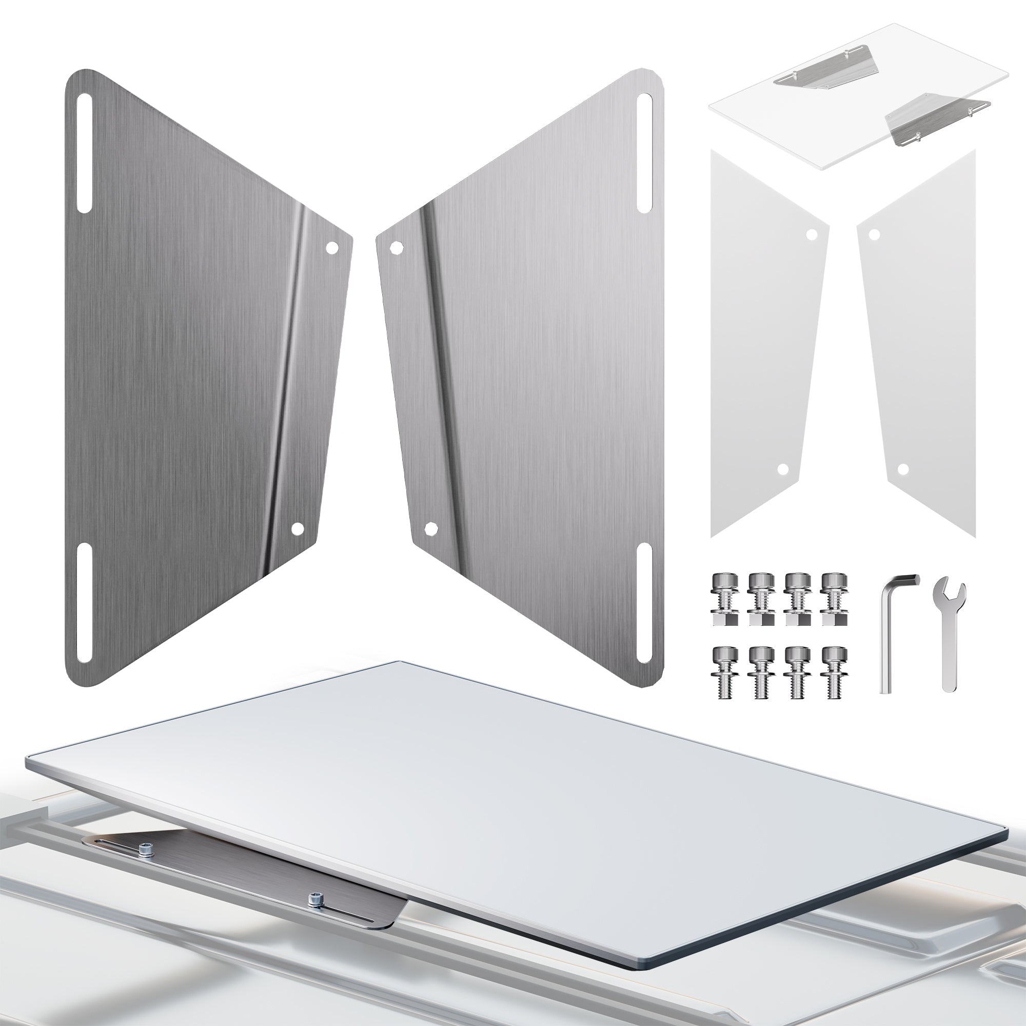 Starlink Flat HP Roof Rack Mount, Stainless Steel, for High-Performance Dish, for Crossbars.