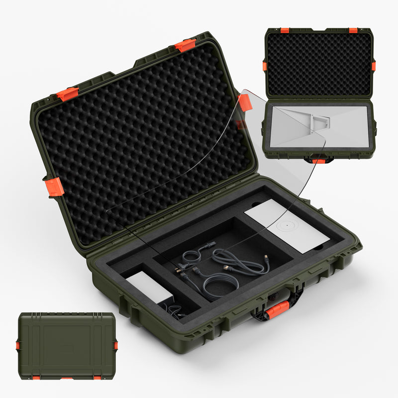 Starlink Gen 3 Waterproof Hard Case in Military Green with Custom EVA Foam Organizer for Complete Satellite Kit Protection.