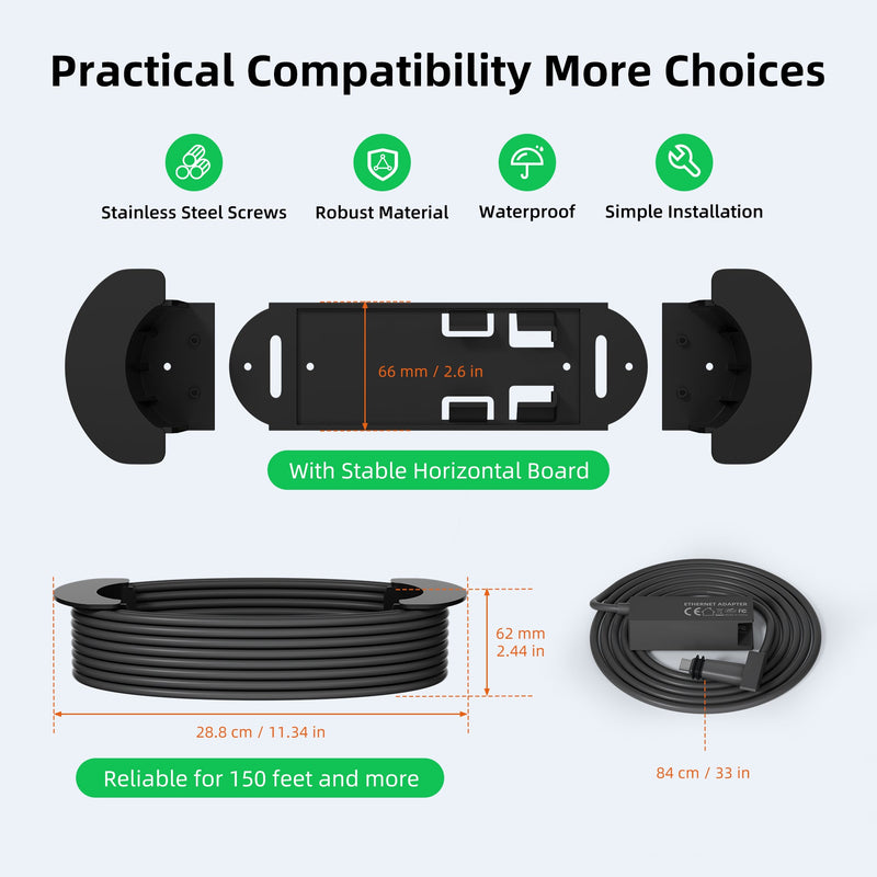 Dedicated Wall-Mount Caddy Securely Houses Your Starlink Ethernet Adapter for Easy Access.