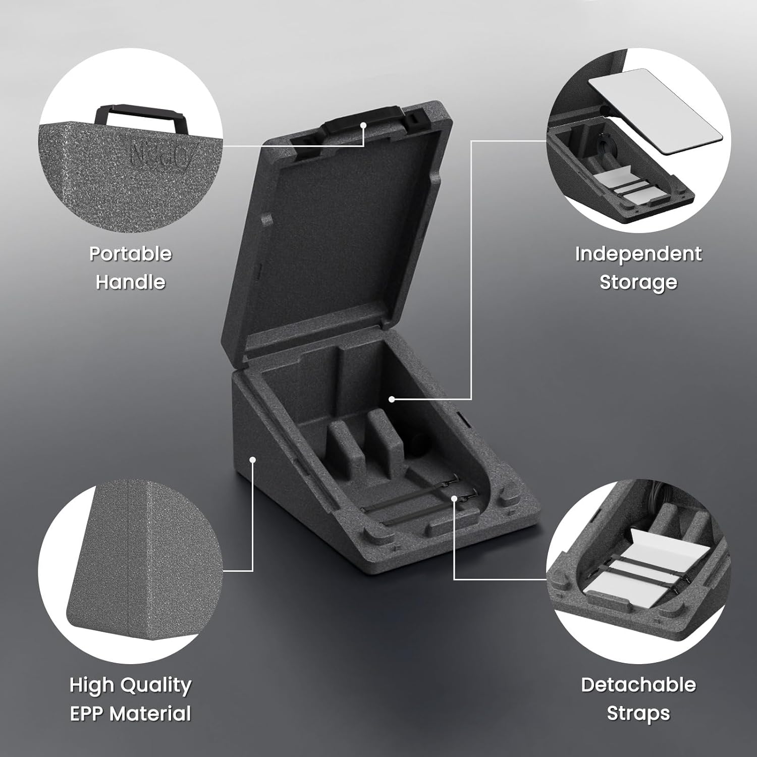 Custom Internal Layout (14x11.7x23 in) with Dedicated Compartments for Gen 2 Dish, Router, and Cables.