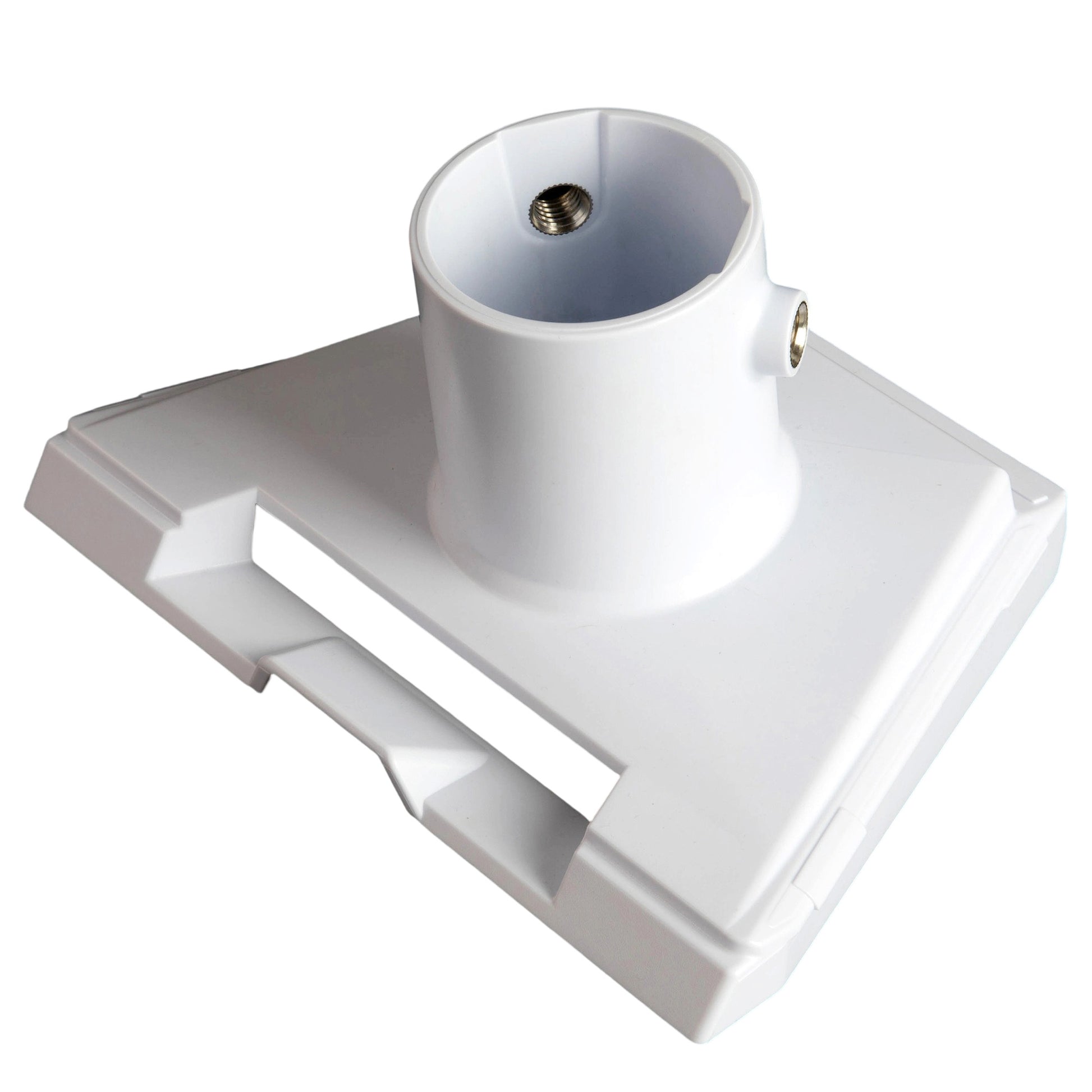 Tool-Included Quick Setup: 1. Slide into Dish Slot 2. Mount on Pole 3. Tighten Screws, All Carbon Steel Hardware Included.