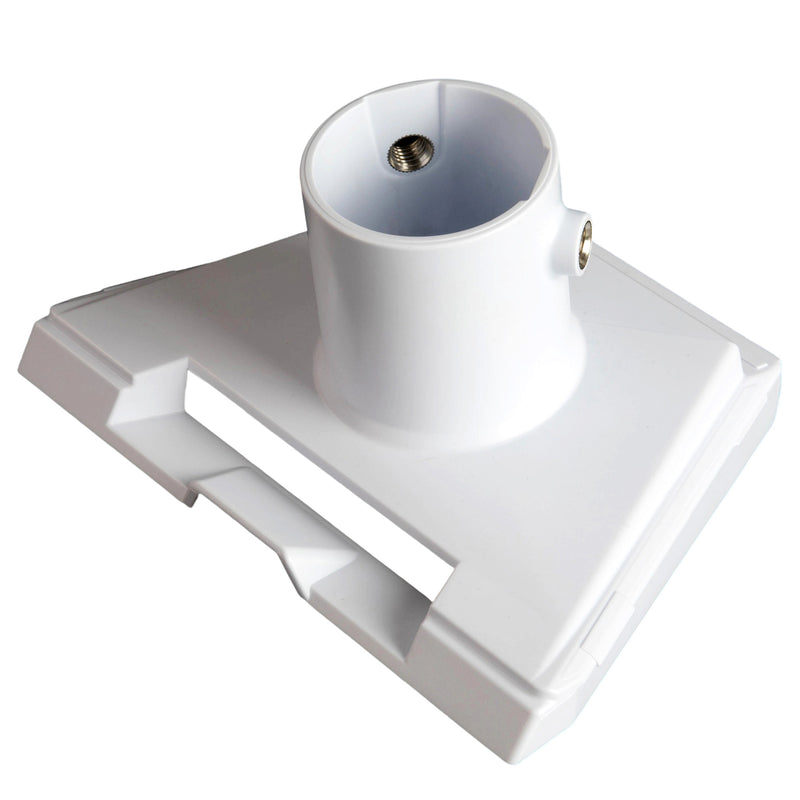 Tool-Included Quick Setup: 1. Slide into Dish Slot 2. Mount on Pole 3. Tighten Screws, All Carbon Steel Hardware Included.