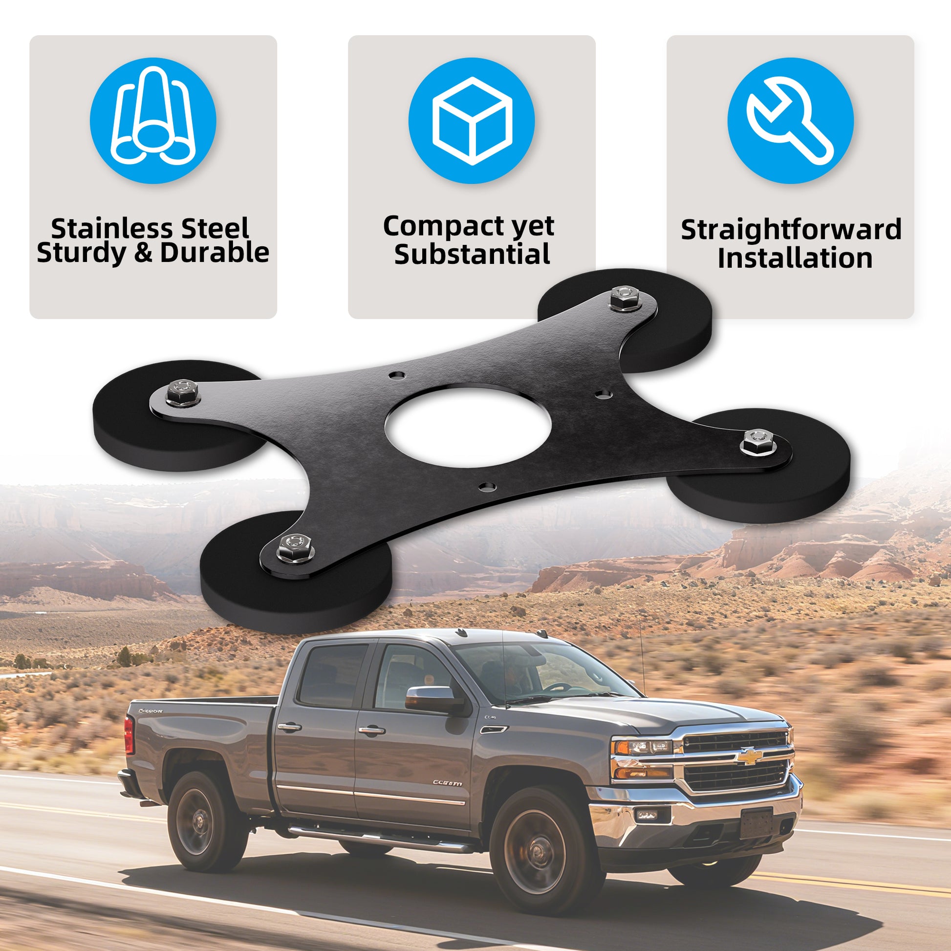 Seamlessly Integrates with Official Pipe Adapter & Flat Mount, Transforming Them into a Versatile No-Drill Magnetic Solution.