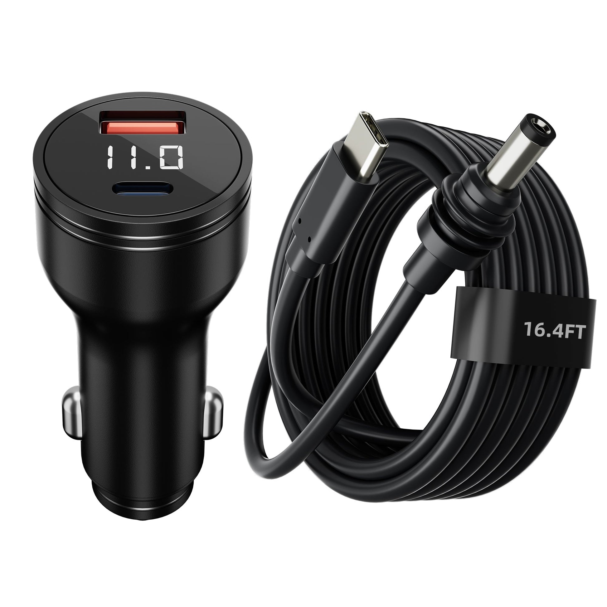 Starlink Mini 140W Car Charger Kit, 5m Cable, Built-in Voltmeter, USB-C/A Fast Charge, for High Power.