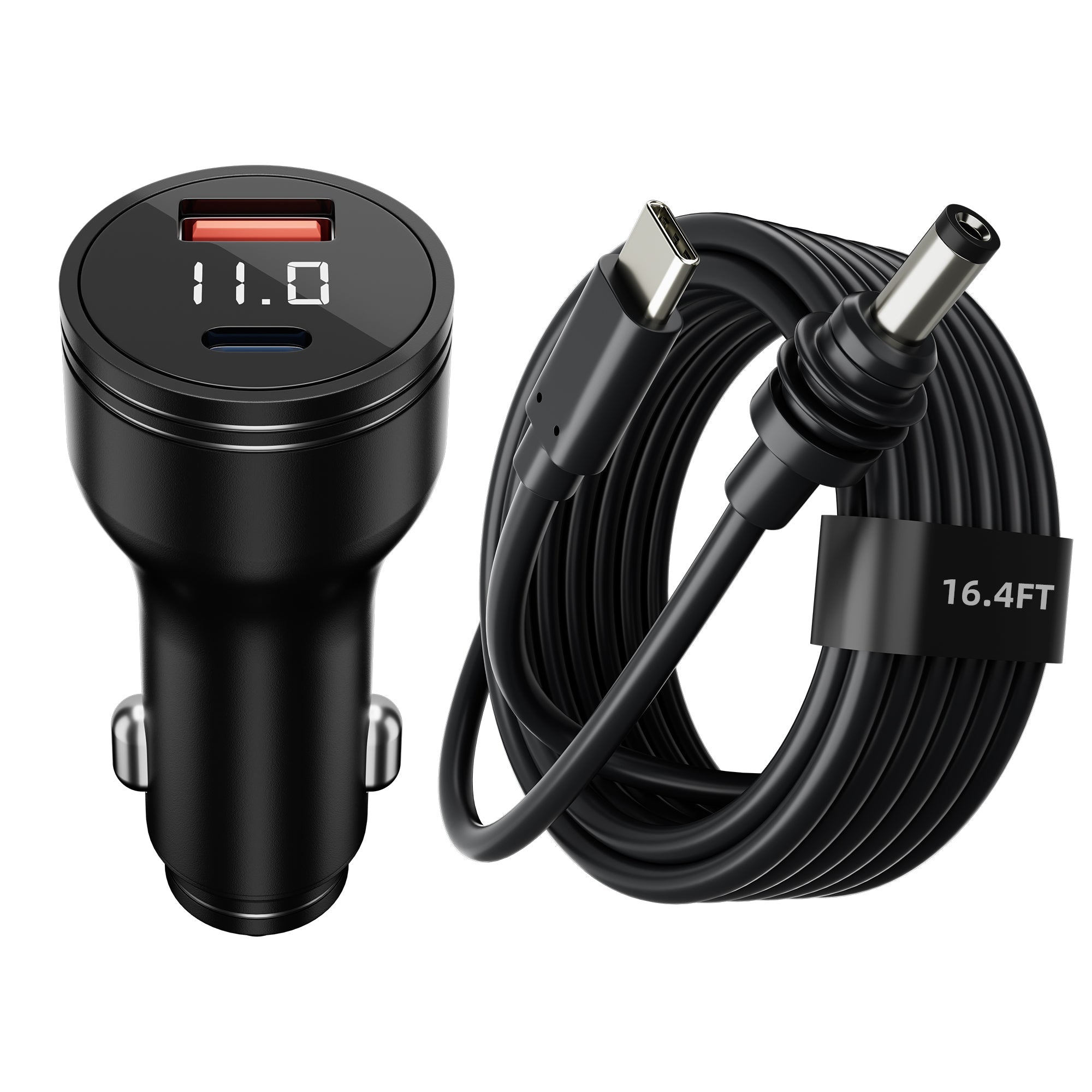 Starlink Mini 140W Car Charger Kit, 5m Cable, Built-in Voltmeter, USB-C/A Fast Charge, for High Power.