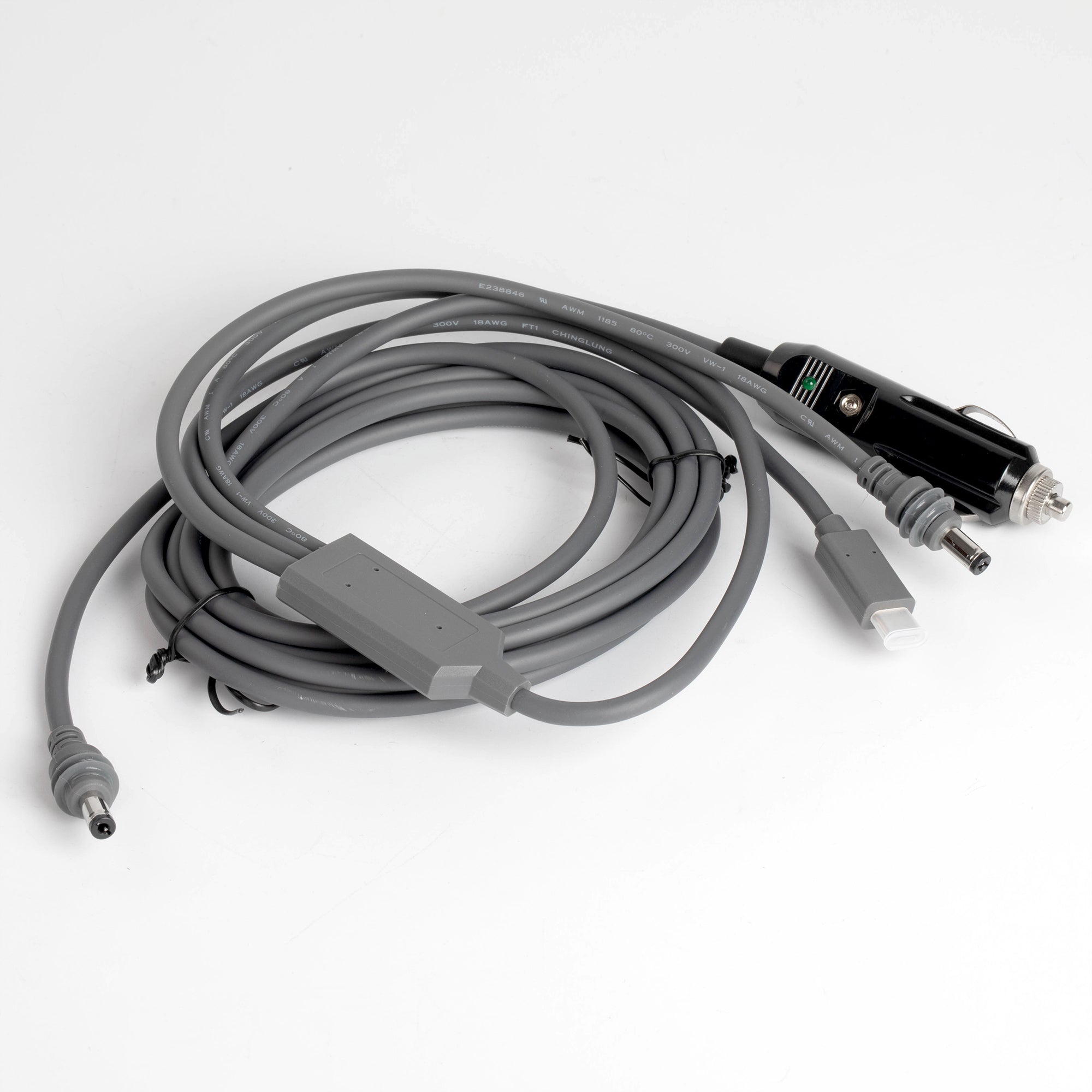 Modular 3-in-1 System: 15A Fused Car Plug, USB-C PD Adapter, Universal DC Input for Any Source.