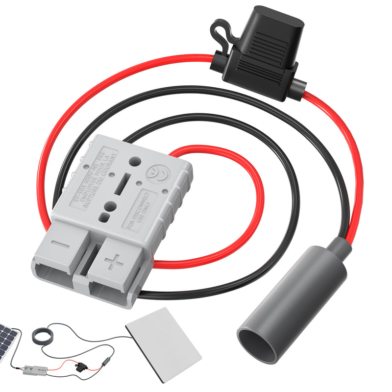 Starlink Mini 50A Anderson Power Cable, 10A Fused, Silver-Plated, IP-Rated, for Off-Grid Solar Systems.