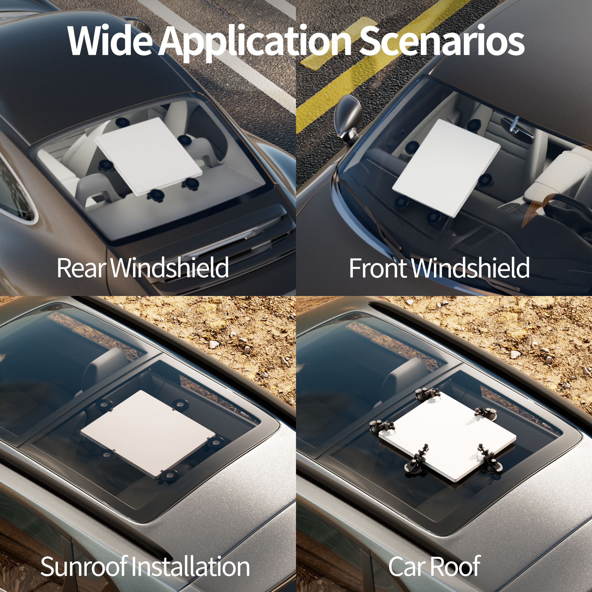 5-Cup Mount Securing Mini on Roof of High-Speed Overland Vehicle/RV, Connection Always On.