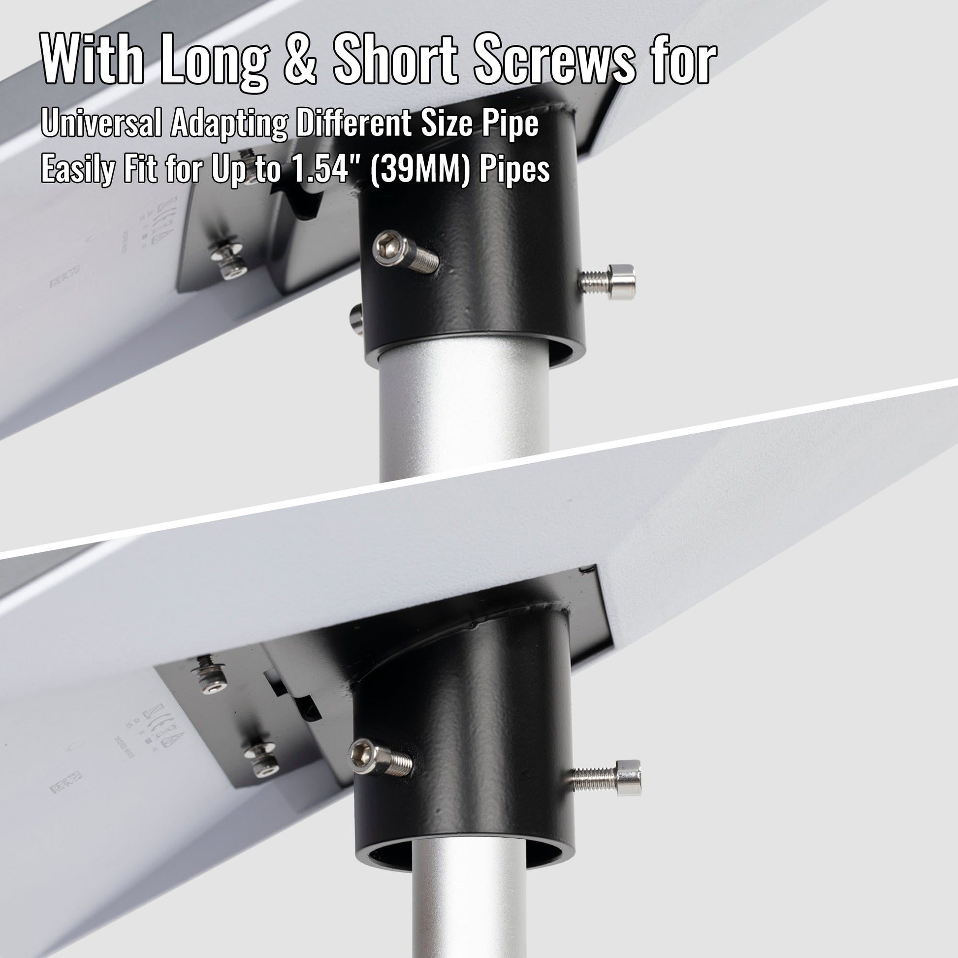 Fits Poles, Masts, or Railings up to 1.4＂ Diameter, Ideal for Roof, Wall, or DIY Installations.