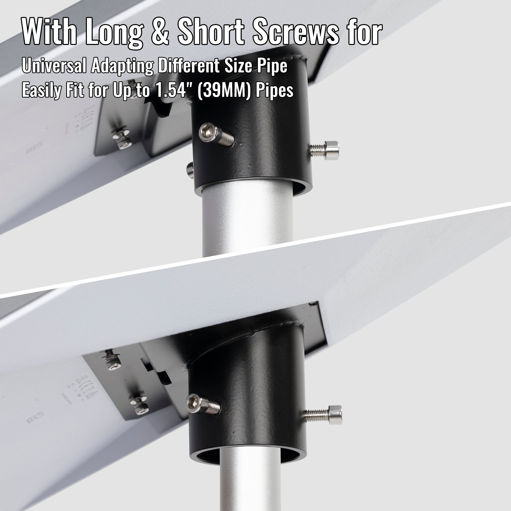 Fits Poles, Masts, or Railings up to 1.4＂ Diameter, Ideal for Roof, Wall, or DIY Installations.