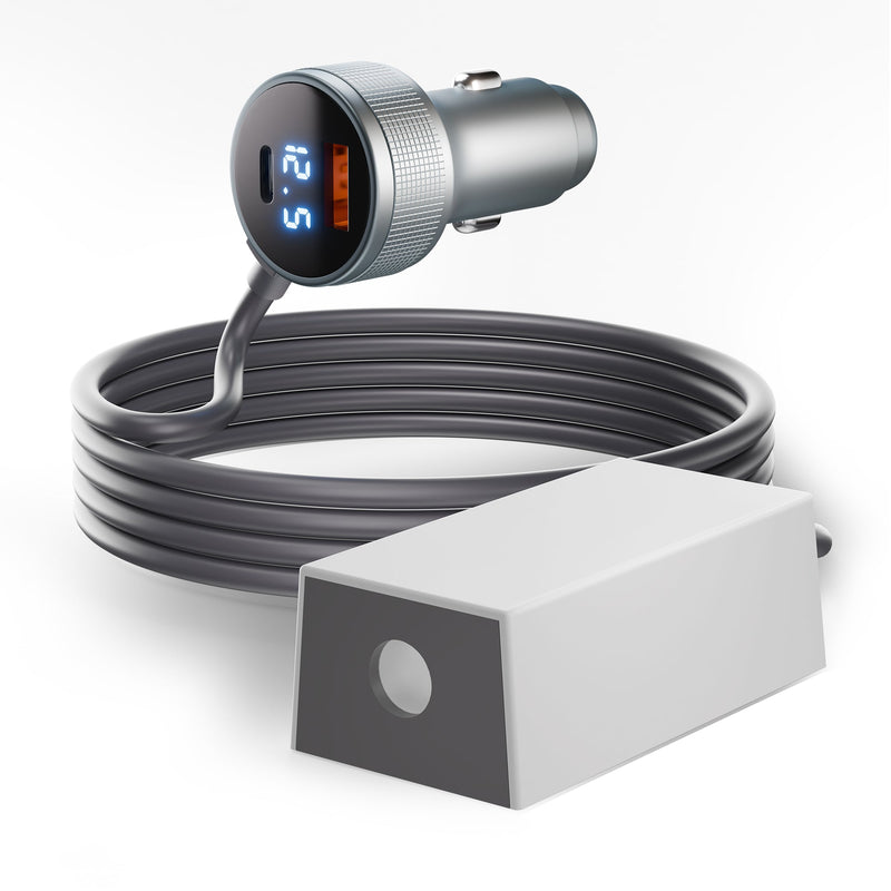 Starlink Mini Car 3-in-1 Power Adapter, 36V Step-Up, USB-C/A Fast Charge, with Voltmeter, for Multi-Device Charging.