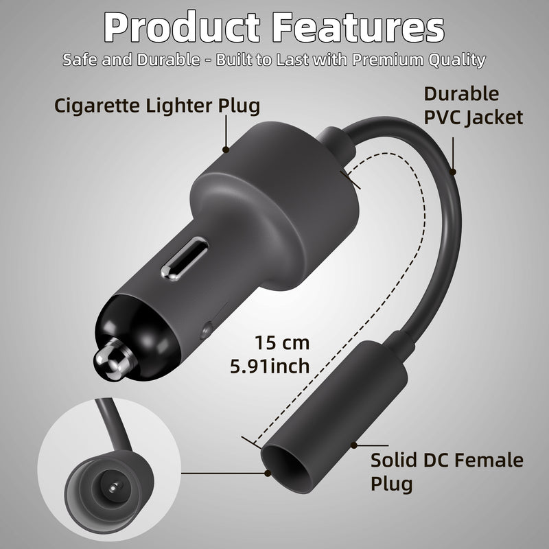 15cm Short Cable Eliminates Dashboard Clutter and Prevents Tangling for a Tidy Console.