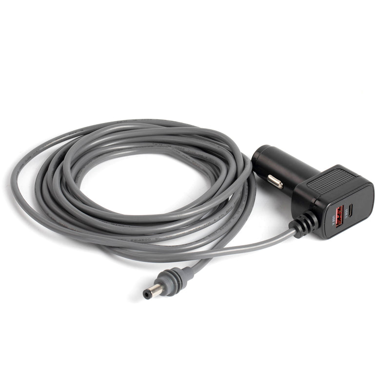 3-in-1 Hub: Powers Mini via DC While Fast-Charging Phone/Tablet via USB-C (PD) & USB-A (QC).