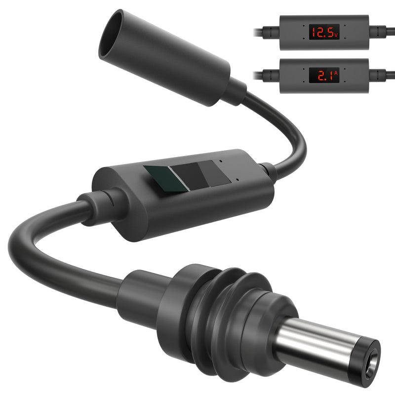 Starlink Mini DC Adapter with Digital Display, Real-time V/A Monitor, 18AWG, Waterproof, Plug-and-Play.