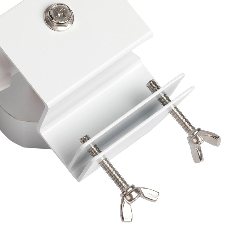 Easy Installation Steps: Clamp Gutter, Adjust Angle, Snap in Dish, No Special Tools Needed.