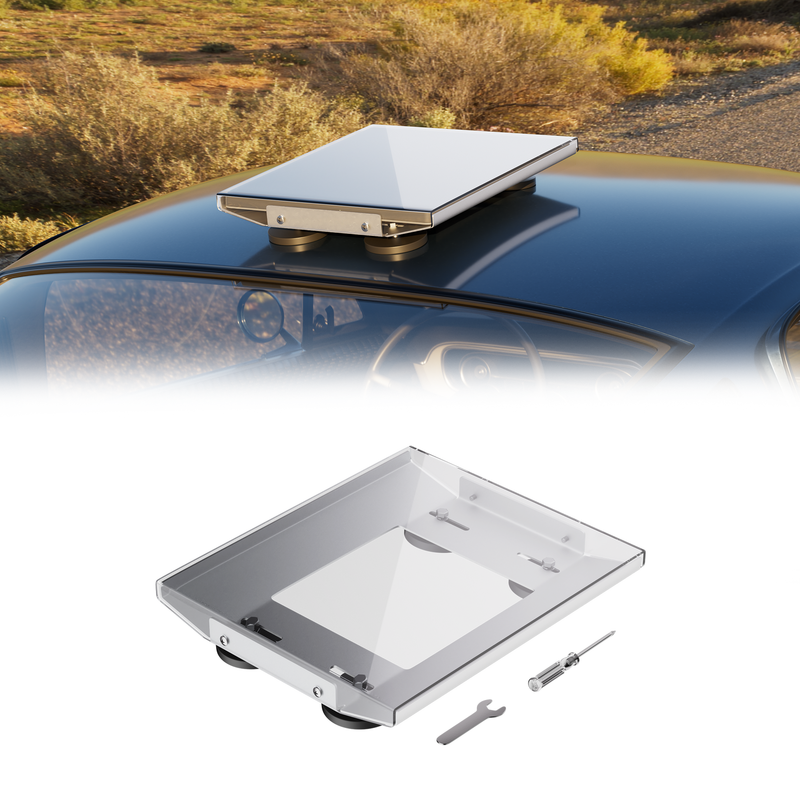 4 Industrial-Strength Base Magnets for Rock-Solid, Non-Slip Attachment to Any Ferrous Roof, No Drill Holes.