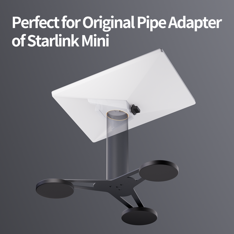 Quick Screw Installation of Starlink Mini OEM Pipe Adapter to Mount Using Included 3mm Spanner and M5 Screws.