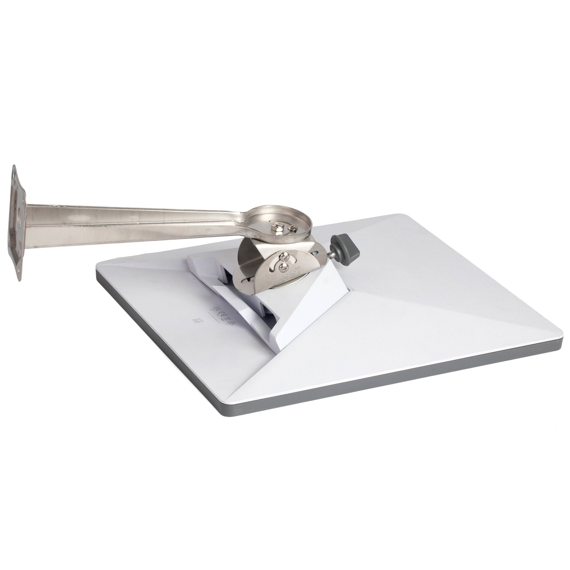 Low-Profile Mount on Exterior Wall, Roof Eave, RV, or Yacht Surface Diagram, Versatile Application.