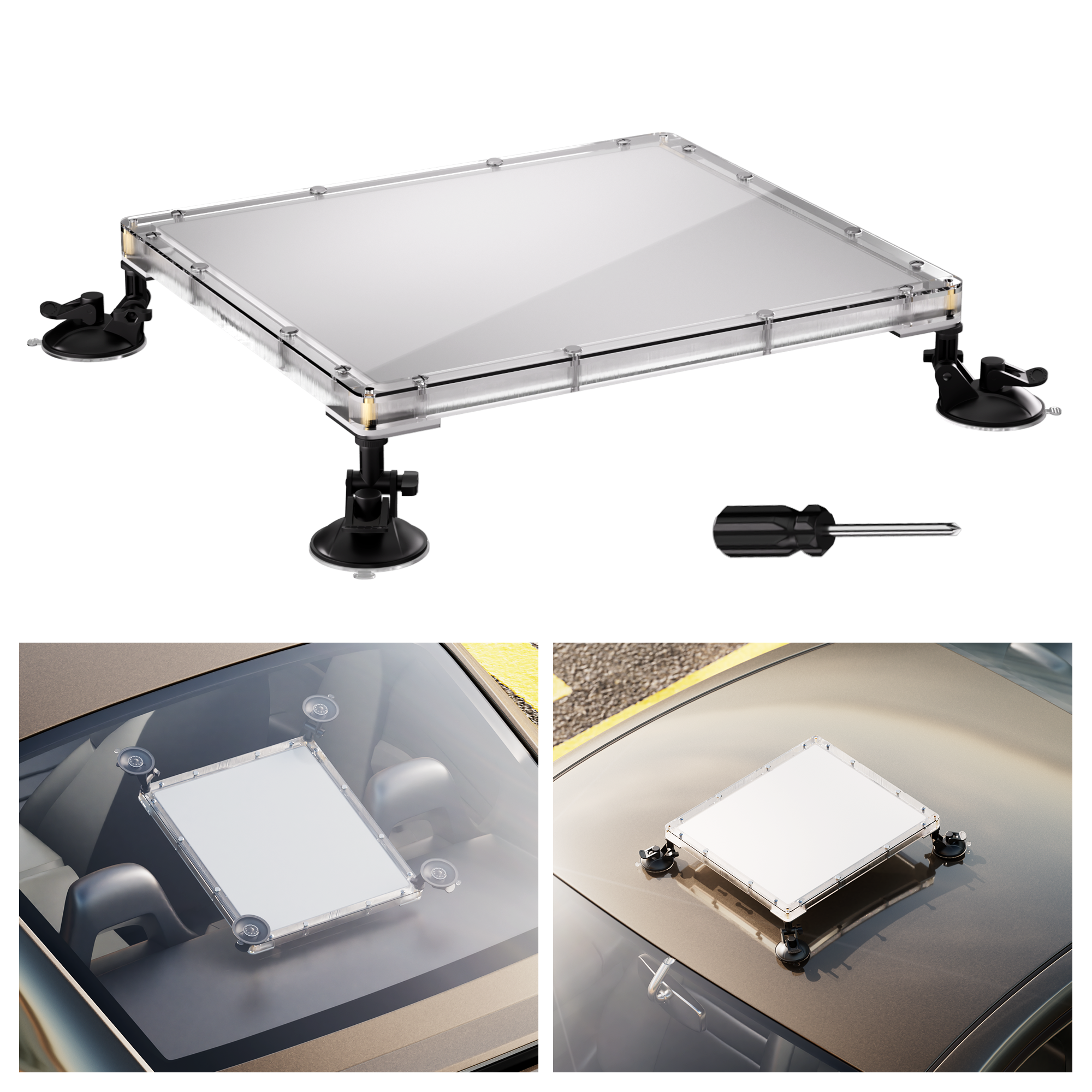 Four Heavy-Duty Suction Cups with Individual Power-Lock Mechanisms for Industrial-Strength Grip.
