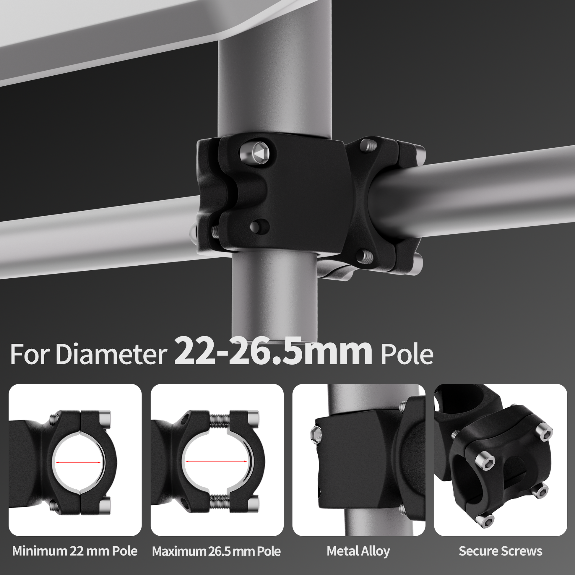 Quick Clamp-On Design with Cotter Pin Security, No Drilling or Complex Tools Required.