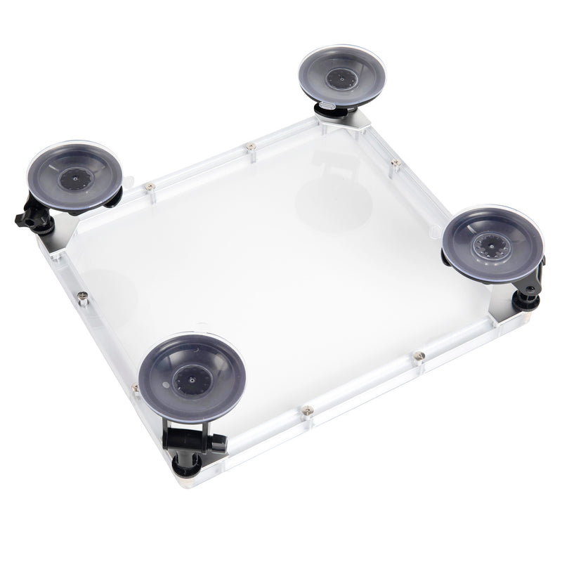 Quad Suction Mount Securing Starlink Mini on Windshield of High-Speed Overland Vehicle/RV.