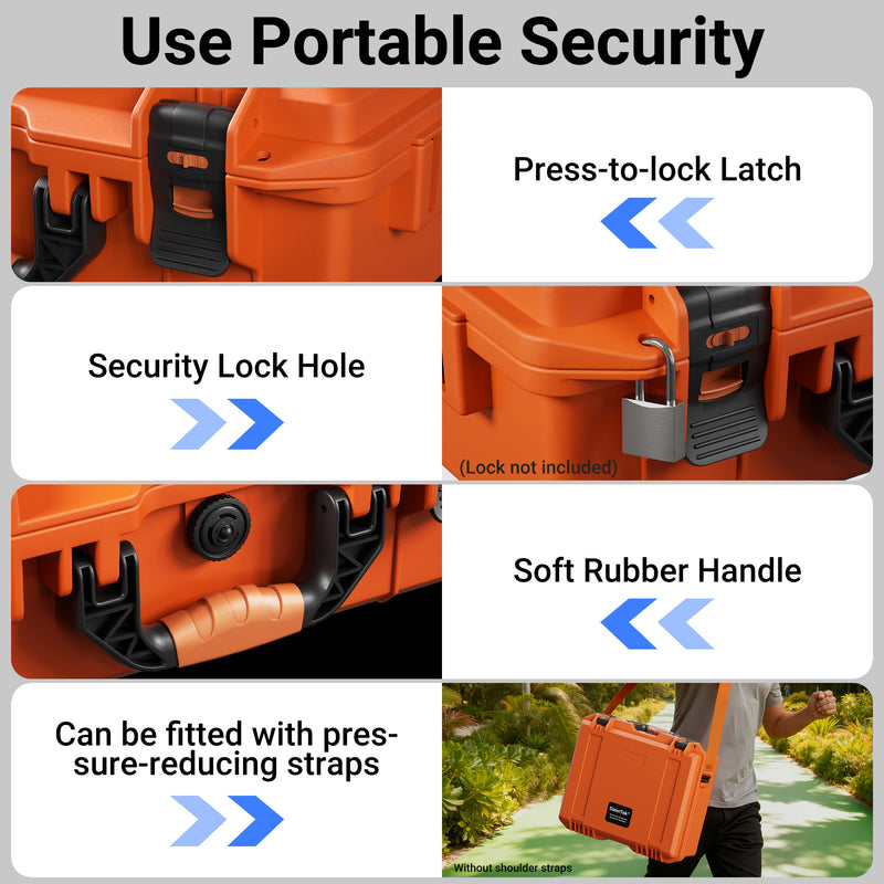 Rainy Mountain/Fleet Transport: High-Vis Orange Case Ensures Easy Identification and Secure Gear Management in Team Settings.