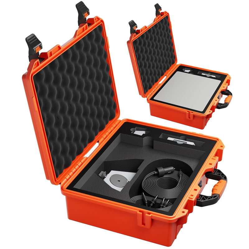 Starlink Mini Orange Hard Travel Case, Military-Grade PP, IP67 Waterproof, with Pressure Valve, for Outdoor Team Transport.
