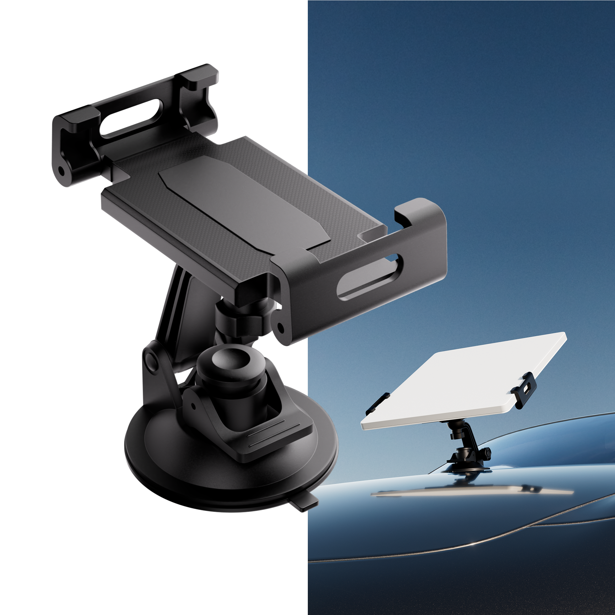 Industrial-Strength Suction Cup with Locking Lever for Rock-Solid Grip on Glass or Dashboards, Stable on Rough Terrain.