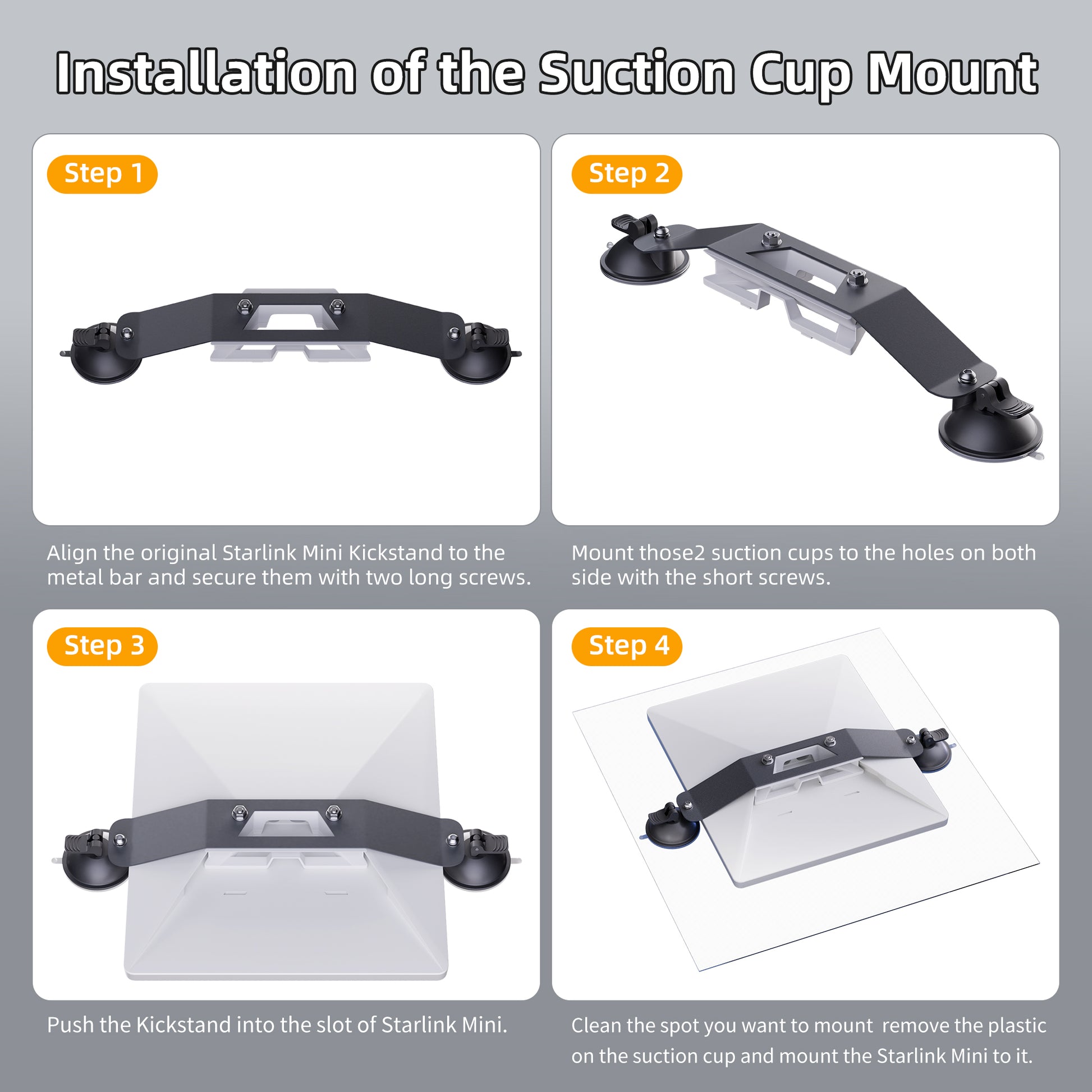 In-Car View: Mini Mounted on Windshield via Suction Cups for Clear Signal, Clean Cable Routing.