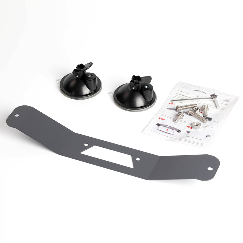 Mounts on Glass Sunroofs, Windshields, Any Smooth Non-Porous Surface for Quick Relocation.