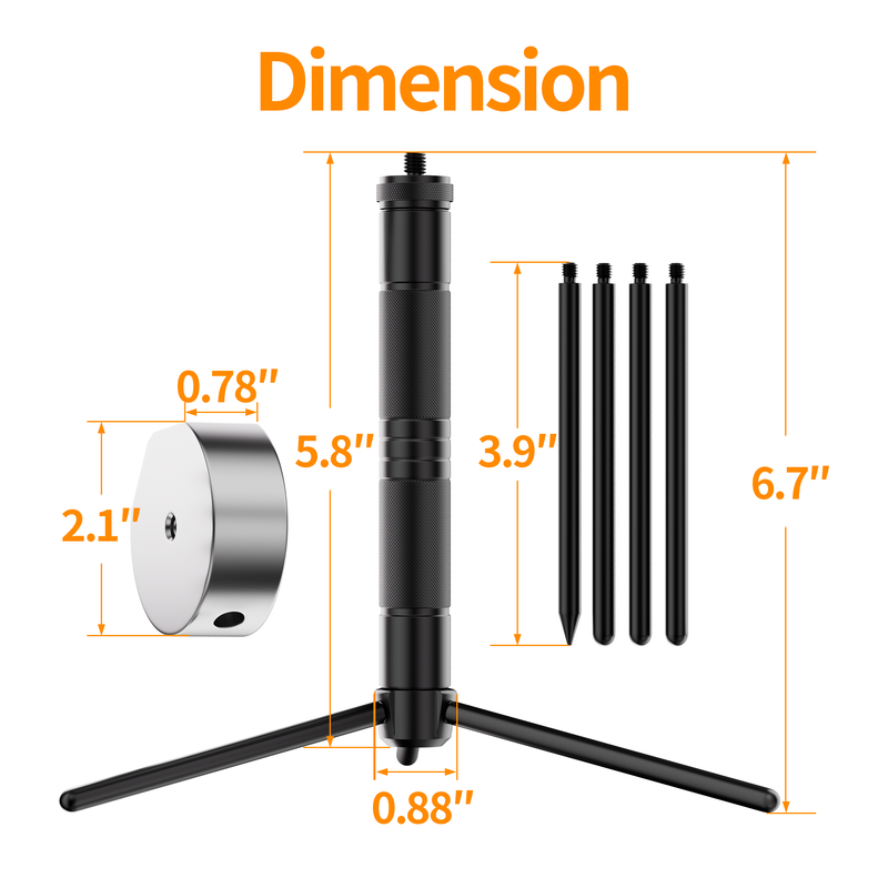 Extendable Center Column (up to 6.7″) for Fine-Tuning Height to Clear Ground Obstacles for Better Satellite Lock.
