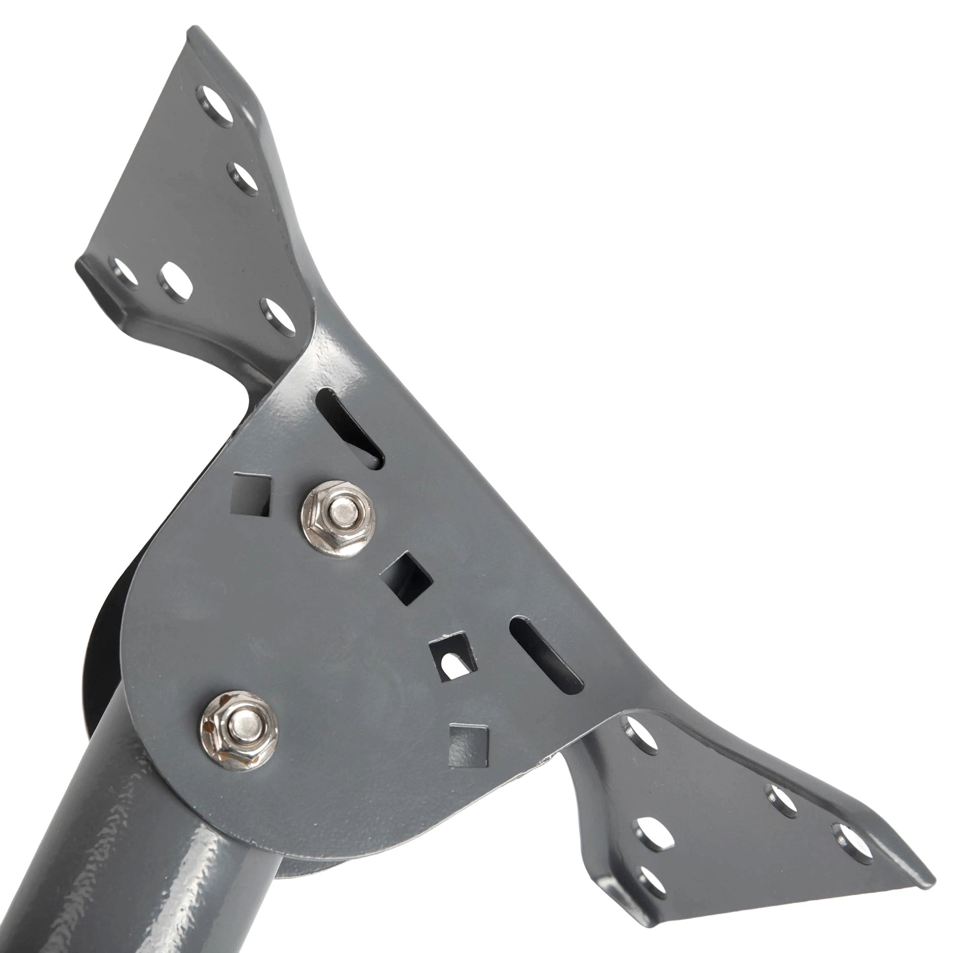 Two-Piece Adjustable Arm for Eave Clearance, Offering Flexible Placement Where Standard Mounts Fail.