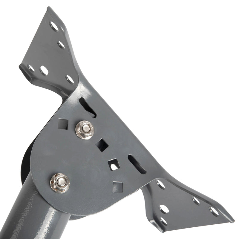 Two-Piece Adjustable Arm for Eave Clearance, Offering Flexible Placement Where Standard Mounts Fail.