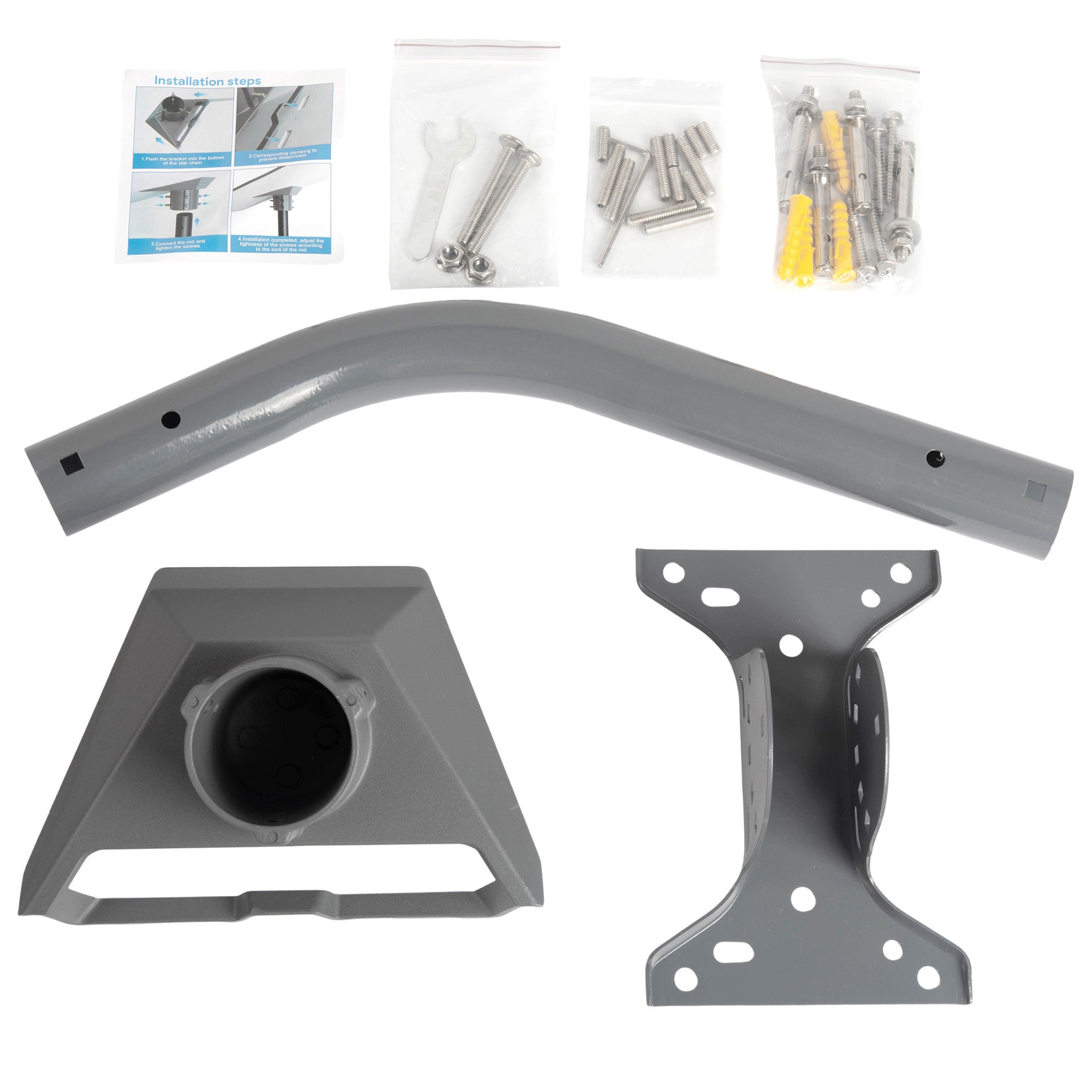 Heavy-Duty Stainless Steel with Anti-Rust Coating, Withstands Years of Rain, Snow, and UV.