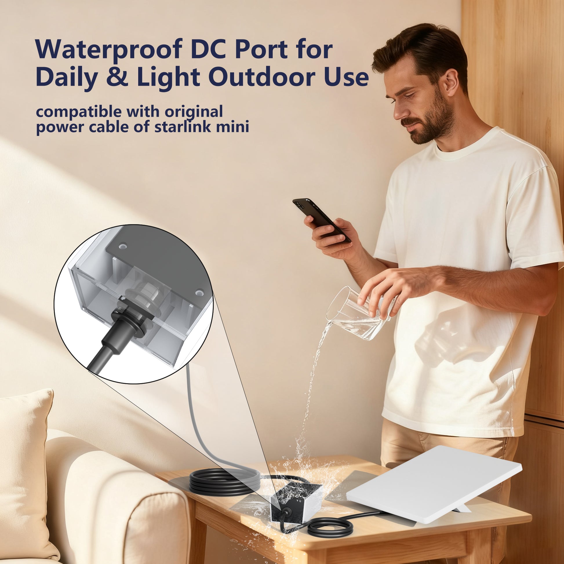 Integrated 1.8m Heavy-Duty Cord Offers Flexibility to Place Mini for Optimal Sky View.