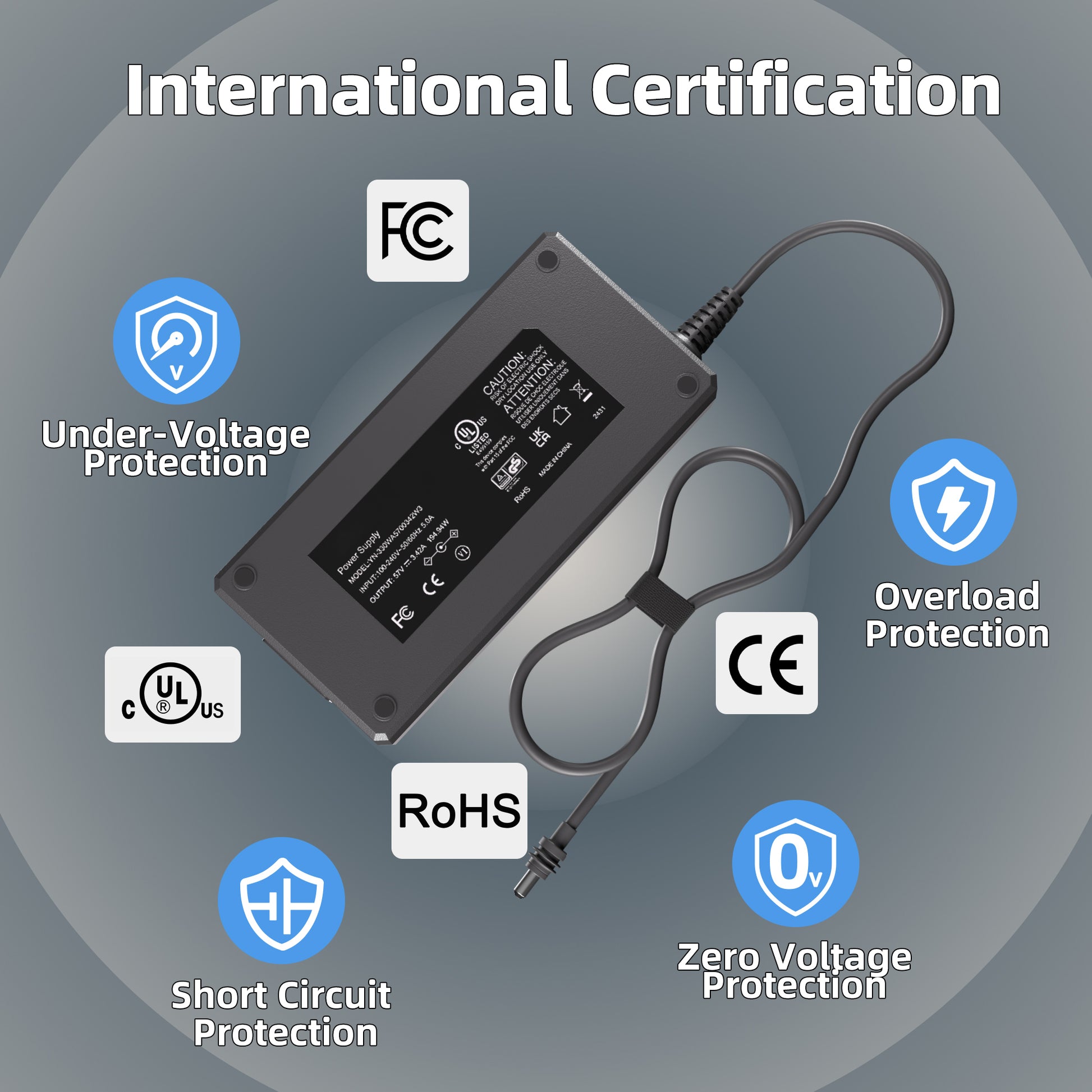 UL, CE, FCC, RoHS Certified with Multi-Stage Over-Current, Short-Circuit, and Spike Protection