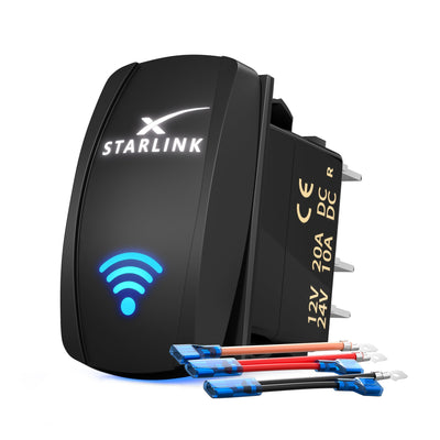 Laser-Etched Rocker Switch for Starlink, Dual LED